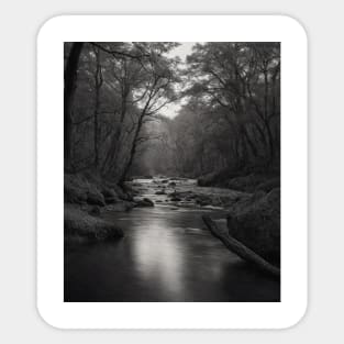 River in the middle of forest Sticker